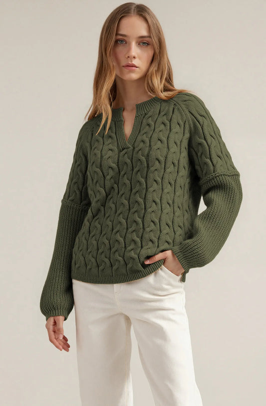 CROGNALETO - Maglione in acrilico scollo a V, maniche lunghe, 4 colori