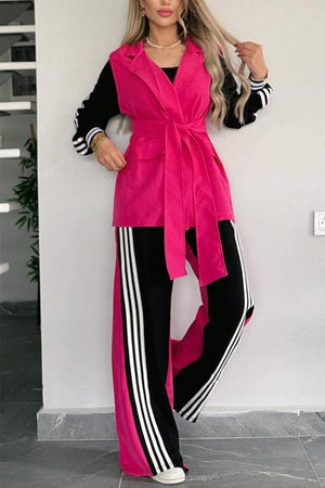JELSI - Completo pantaloni casual color block in tessuto web