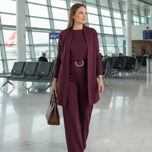 FERRUCCIA - Completo 3 pezzi donna con cardigan lungo