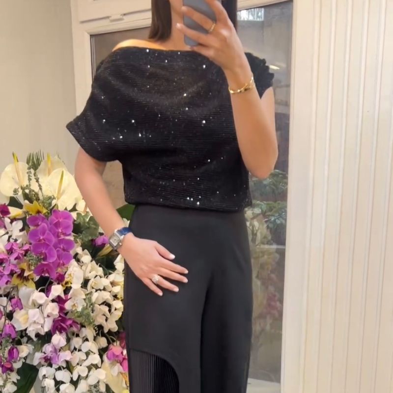 CHIARA - Set due pezzi elegante nero e blu