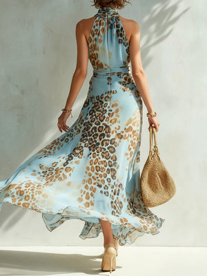 GIULIA - Abito Maxi Blu in Chiffon