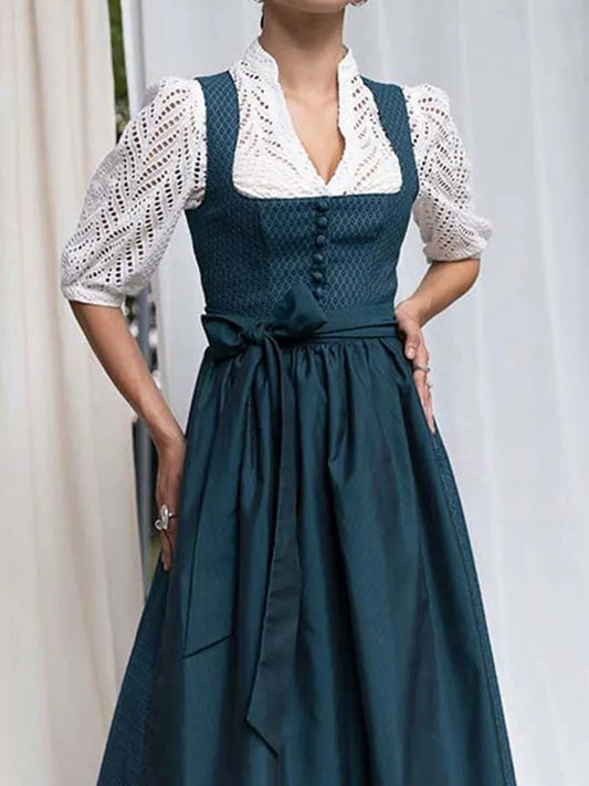 GIULIA - Abito Jacquard con Scollo a V