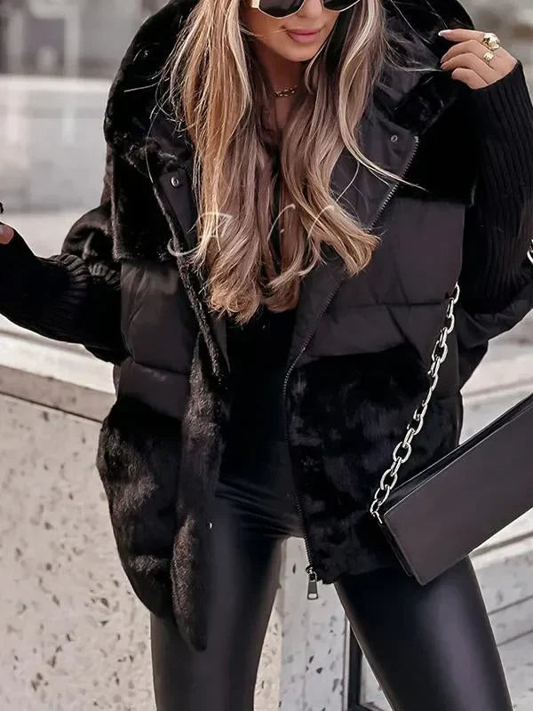 OTTAVIANO - Giacca con cappuccio imbottita in marrone, grigio, nero o beige