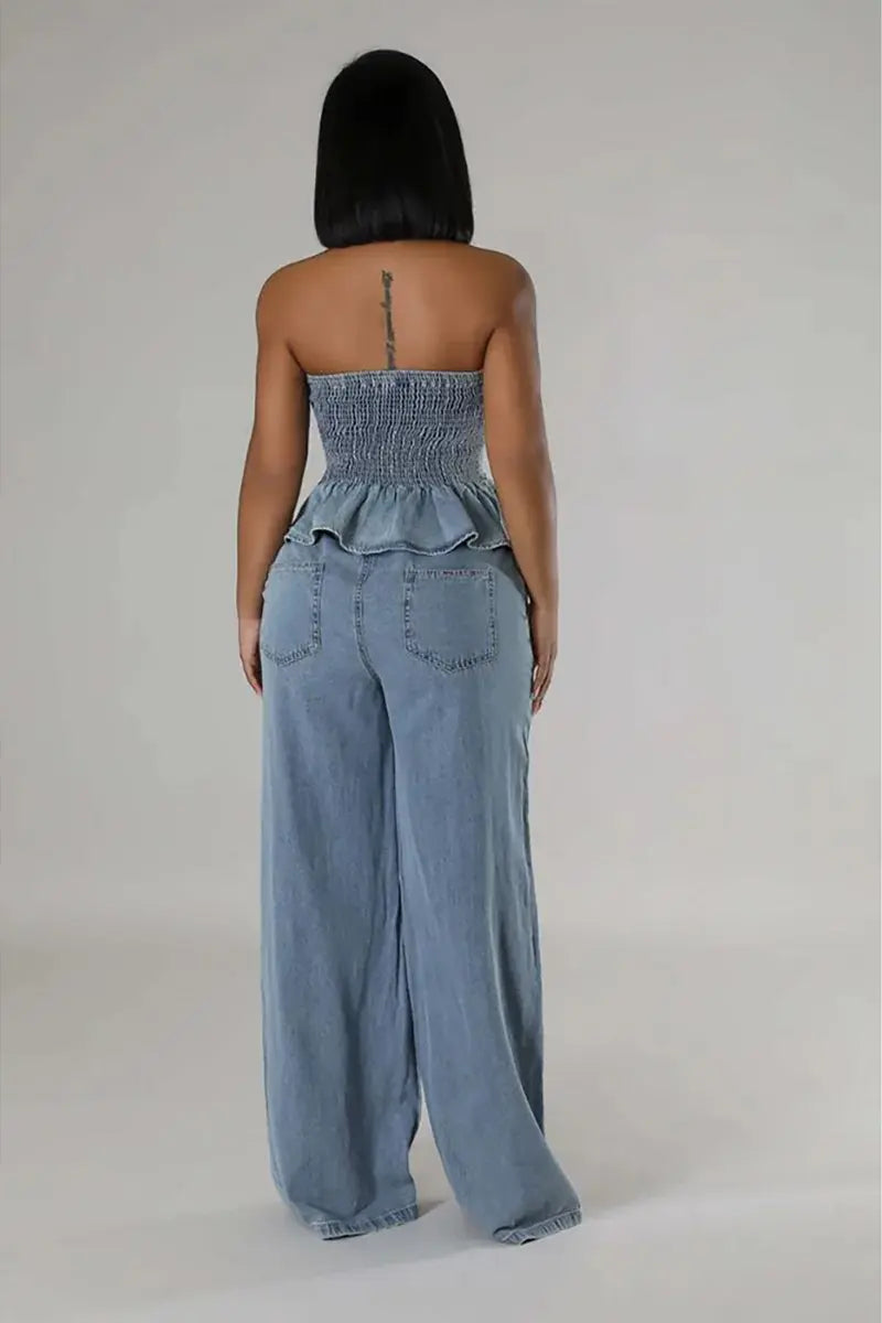 ISABELLA - COMPLETO DUE PEZZI IN DENIM BLU
