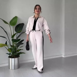 ROBERTA - Completo 2 pezzi con top a zip e pantaloni