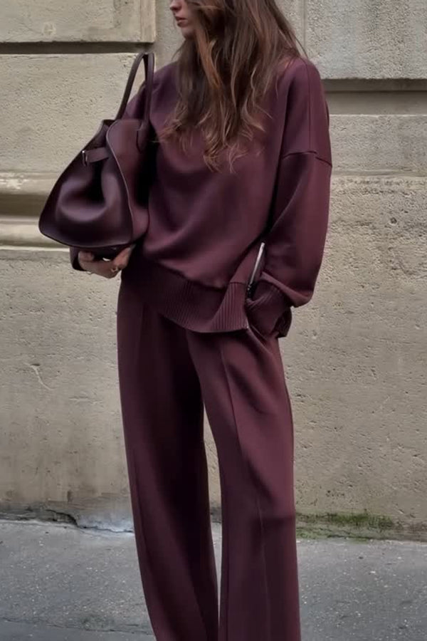 GIULIA - Completo Elegante Donna Rosso Vino e Bianco
