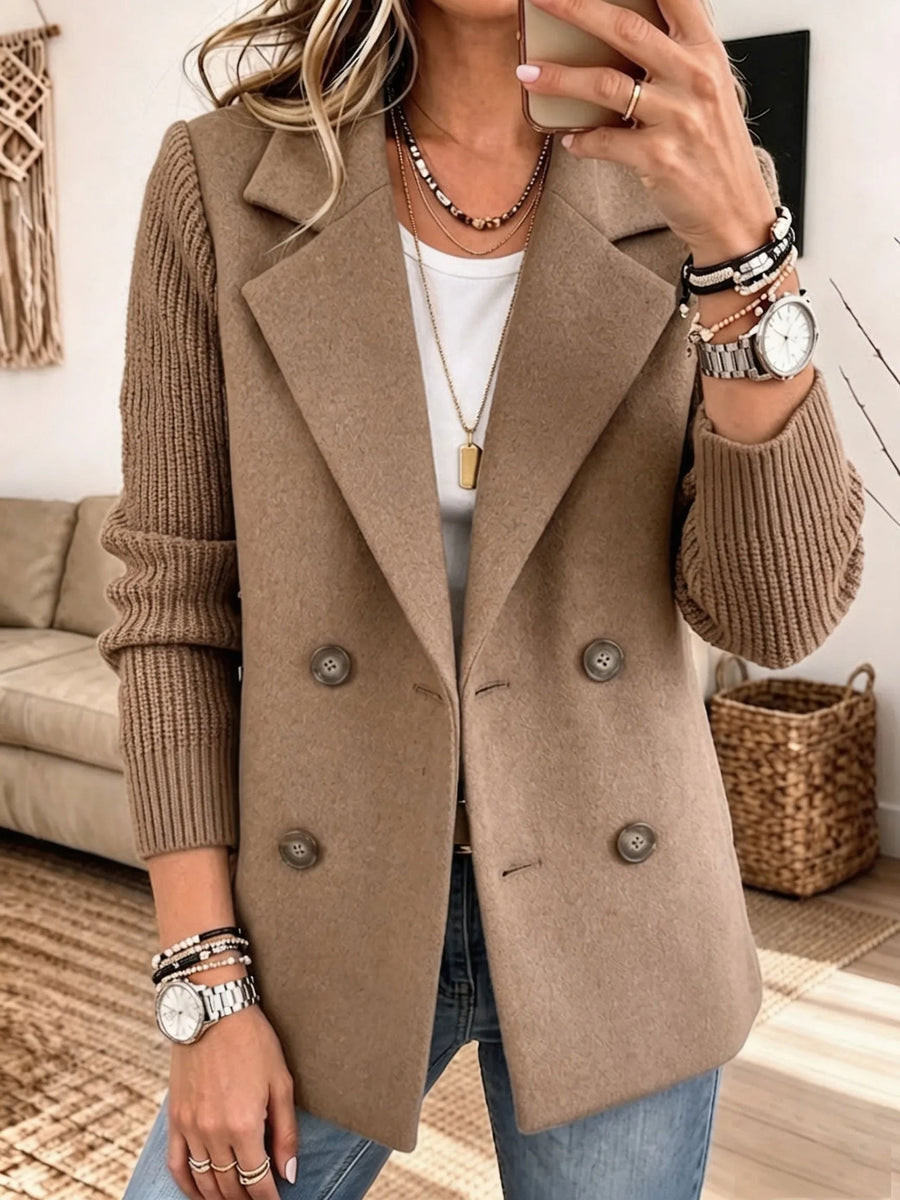 CASPERIA - Blazer doppiopetto con maniche in maglia, multicolore