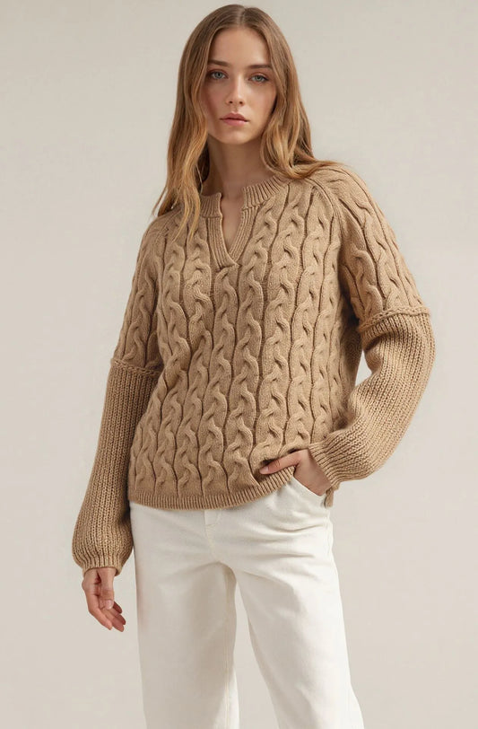 CROGNALETO - Maglione in acrilico scollo a V, maniche lunghe, 4 colori