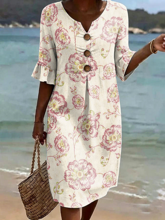 CARPINETI - Abito midi casual con volant