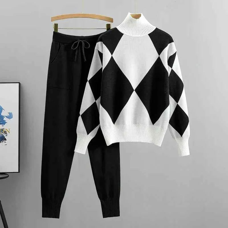 DESANA - Set due pezzi in maglia a coste elasticizzata