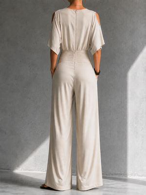 GERIKA - Tuta elegante effetto morbido in beige, blu, kaki o nero