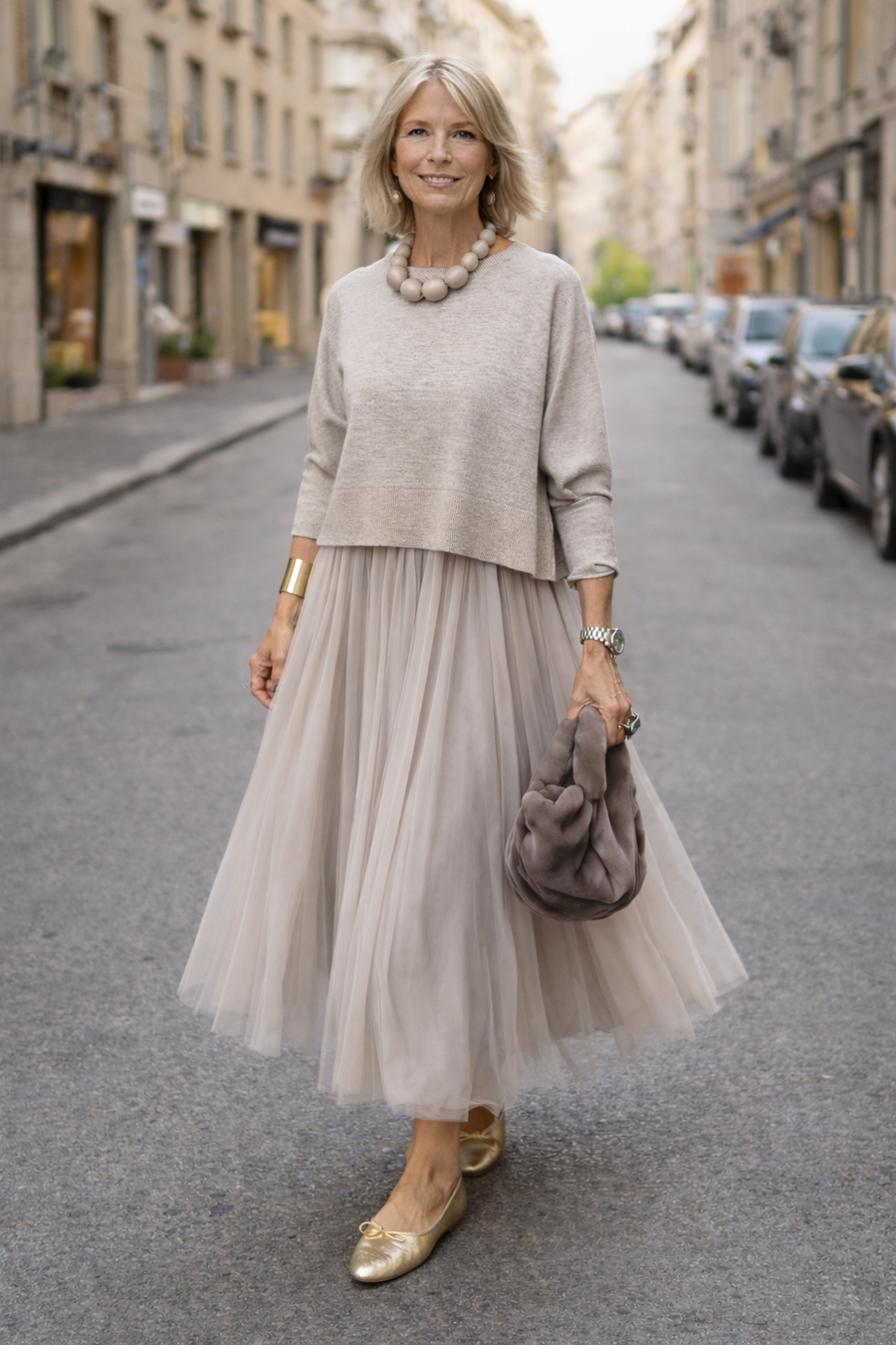 BEATRICE - Completo 2 pezzi con abito e top a maniche lunghe