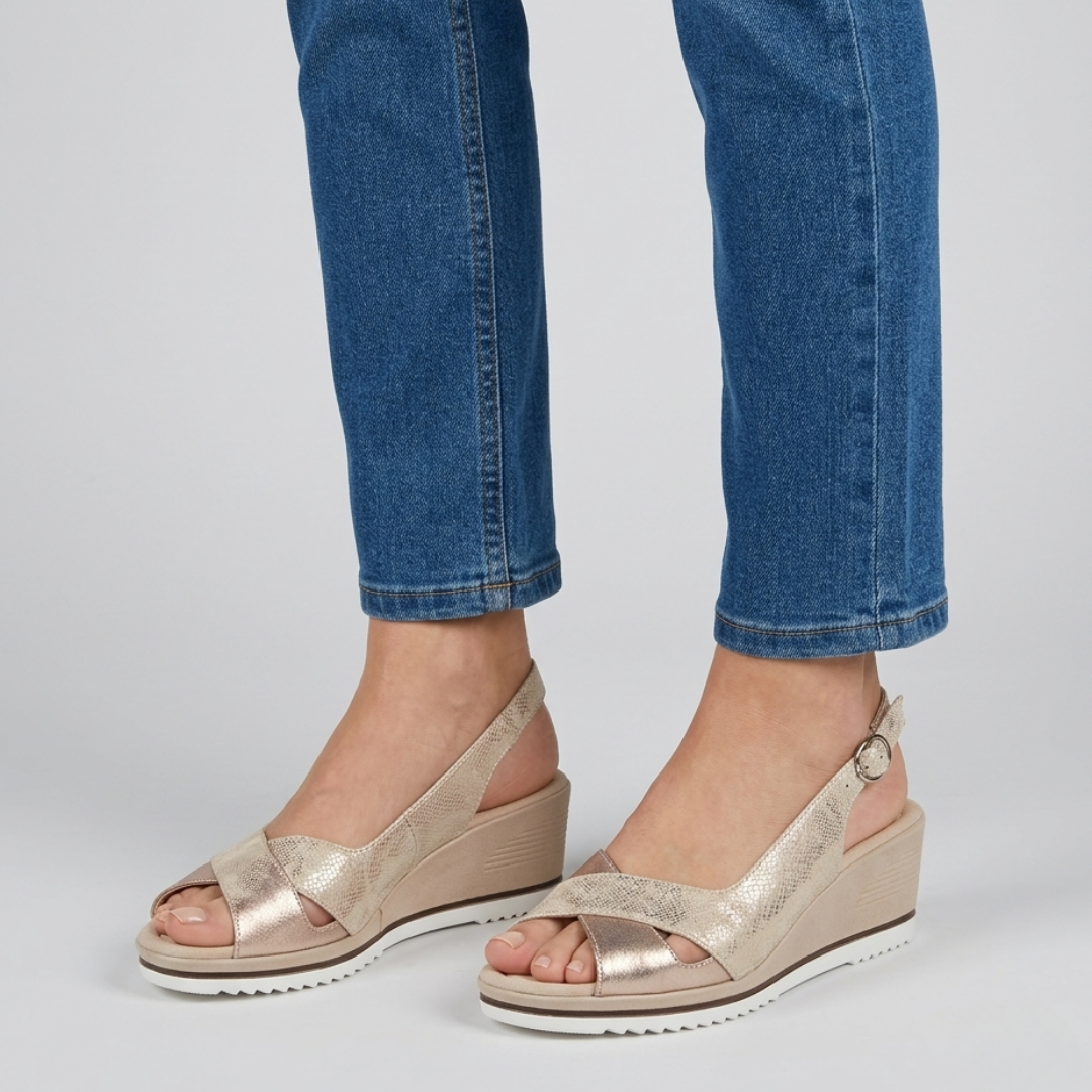 Francesca - sandalo comfort donna con zeppa