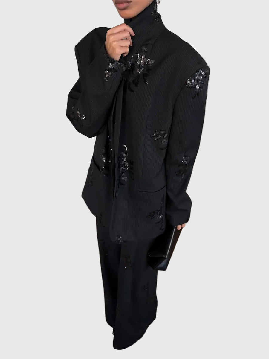 VALERIA - Tailleur due pezzi nero con paillettes