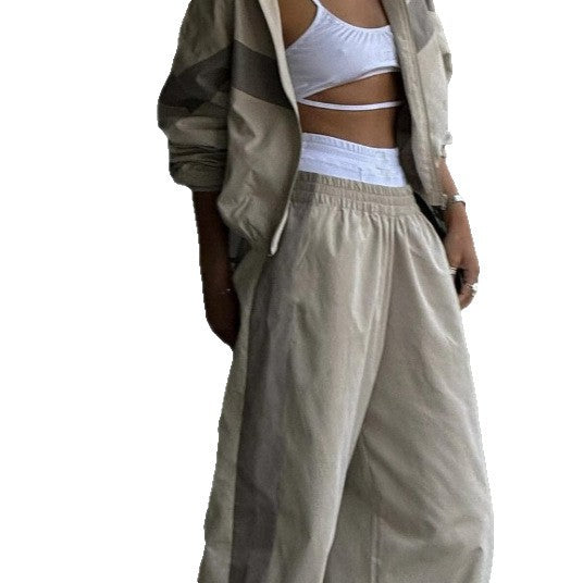 BIBBONA - Set due pezzi casual nero e bianco elasticizzato