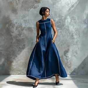 GIULIA - Abito Maxi in Misto Lino