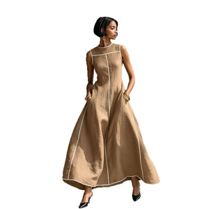 GIULIA - Abito Maxi in Misto Lino