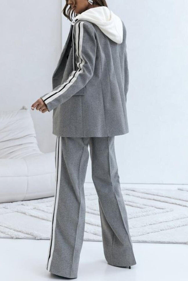 SOMMO - Set due pezzi grigio con blazer doppiopetto e pantaloni