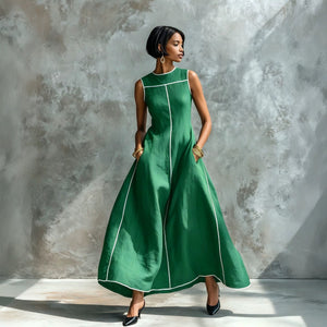 GIULIA - Abito Maxi in Misto Lino