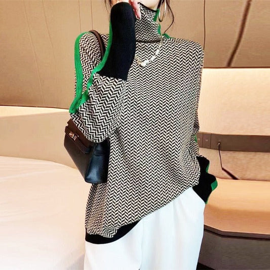 BERTONICO - Maglione a collo alto in tonalità arancio o verde