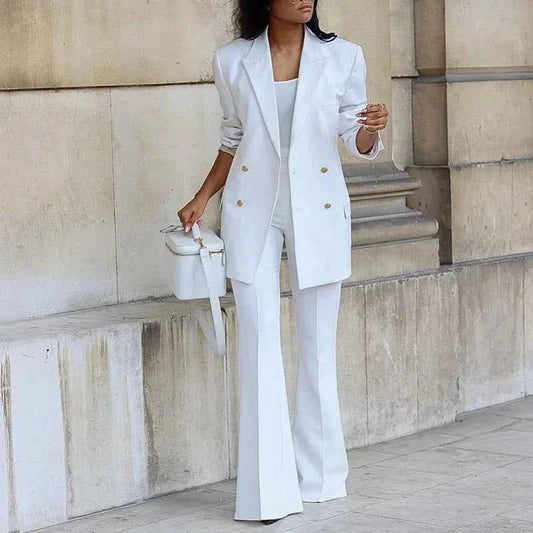 CHARLOTTE - Set due pezzi elegante con blazer lungo e pantaloni