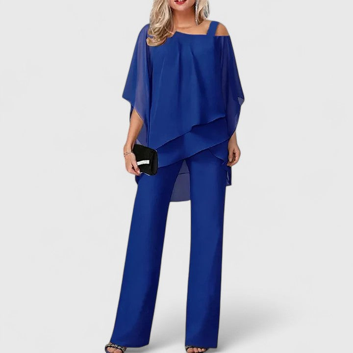 URORA - Completo donna elegante due pezzi pantalone nero