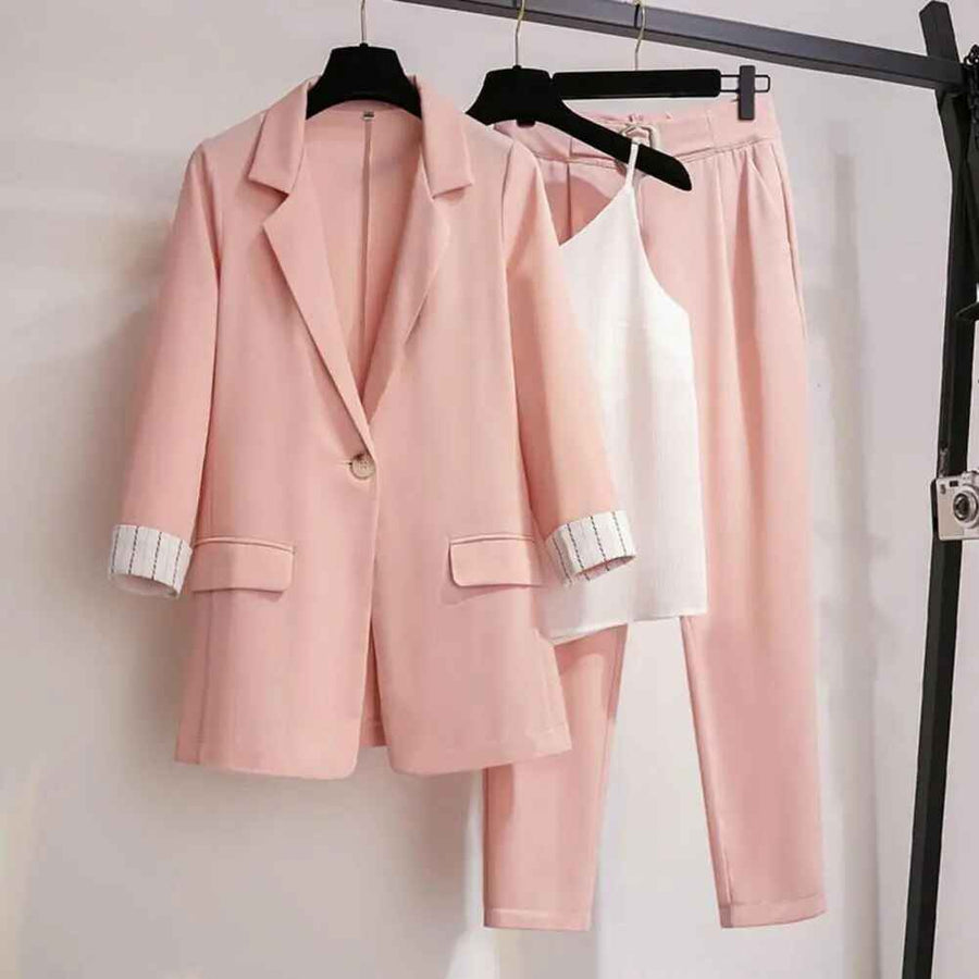 FOZA - Set due pezzi elegante con blazer, pantaloni e top