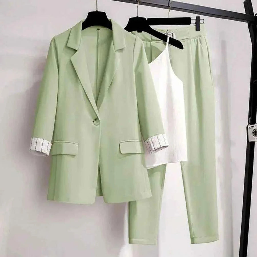 FOZA - Set due pezzi elegante con blazer, pantaloni e top