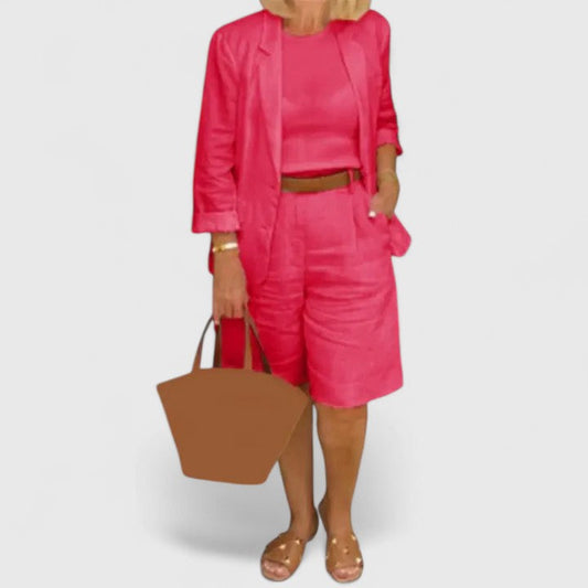 GIULIA - Set 3 Pezzi di Pantaloni Corti Relax, 4 Colori