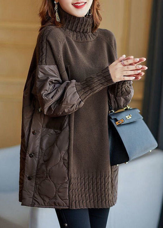 FAVRIA - Pullover patchwork con collo alto