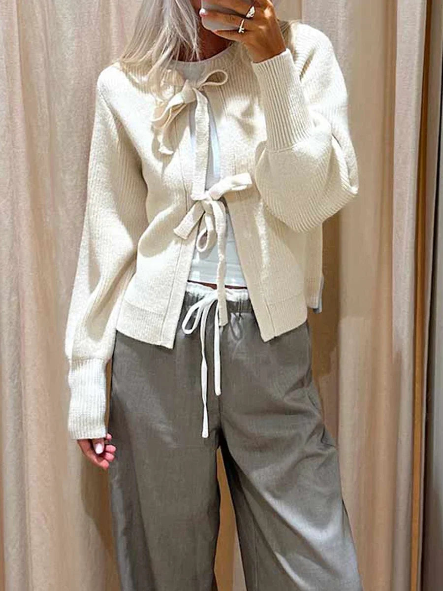 MASI - Tie Front Knit Autumn Cardigan