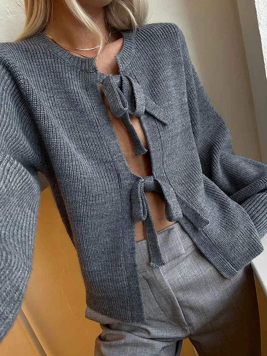 MASI - Tie Front Knit Autumn Cardigan