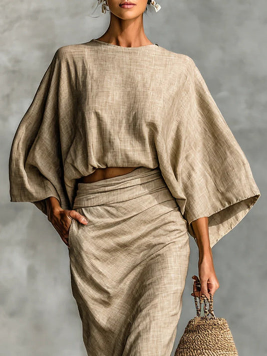 GIULIA - Completo due pezzi verde con gonna
