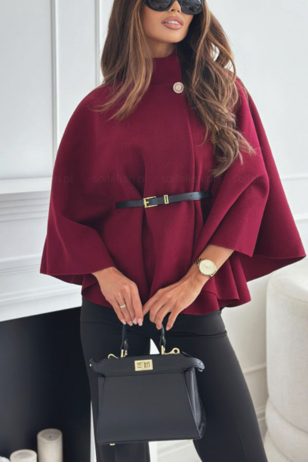 PIOZZO - Mantella a poncho con cintura in quattro colori