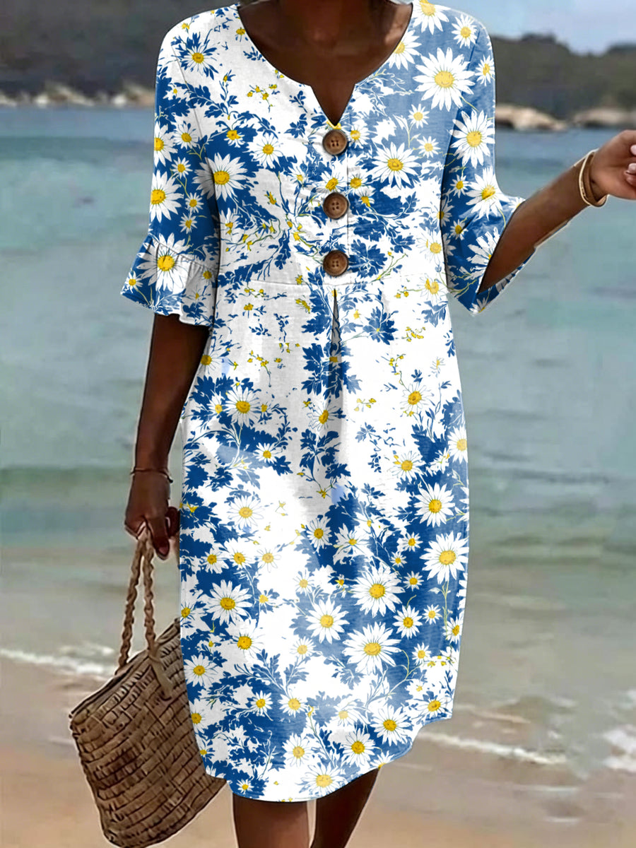 TORRETTA - Abito midi casual con stampa