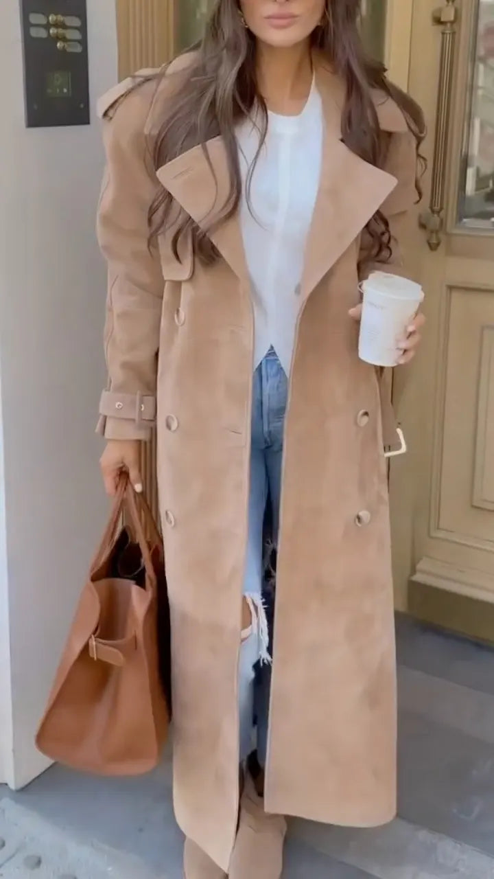 LESA - Trench lungo doppiopetto per passeggiate chic ☕