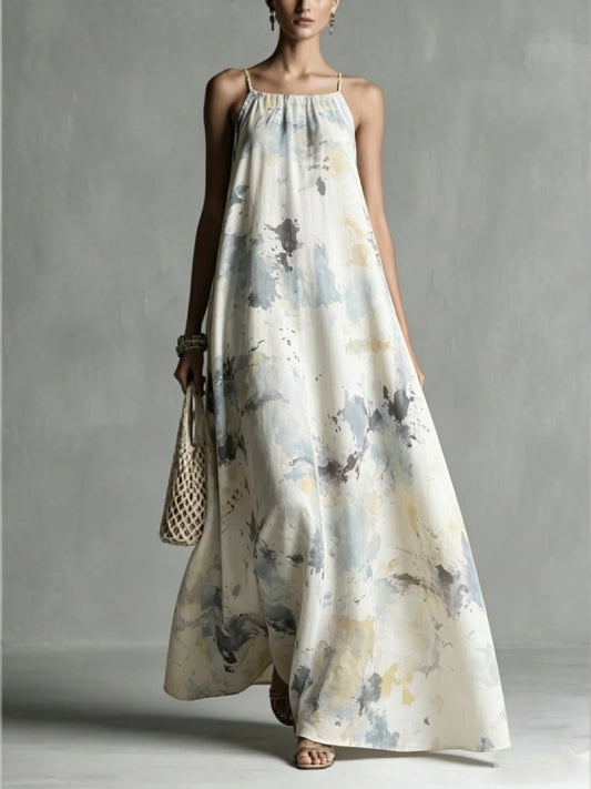 ARZACHENA - Maxi dress plissettato romantico