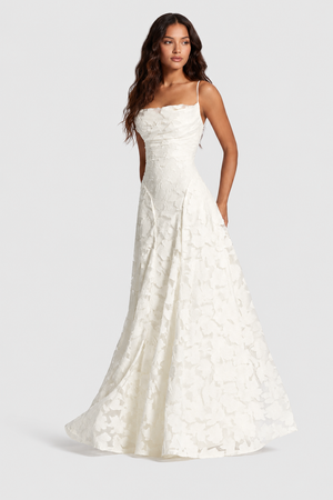 BIANCA - Abito elegante in pizzo floreale