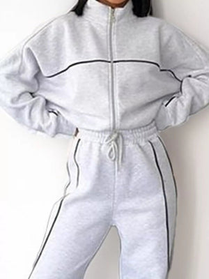 CASABONA - Completo Plus Size con Zip, Top e Pantaloni