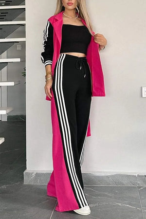 JELSI - Completo pantaloni casual color block in tessuto web