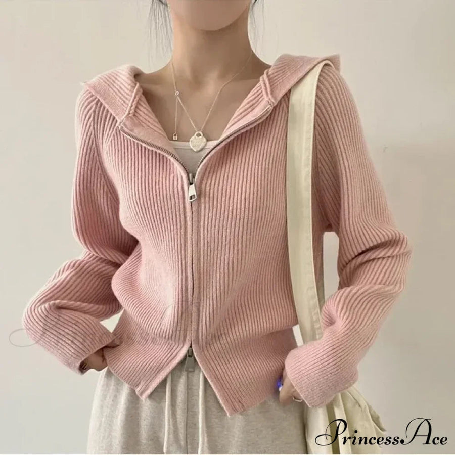 BISEGNA - Cardigan con cappuccio e zip