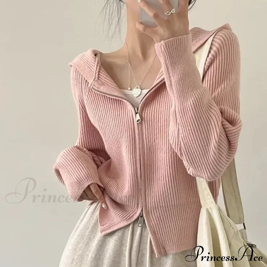 BISEGNA - Cardigan con cappuccio e zip