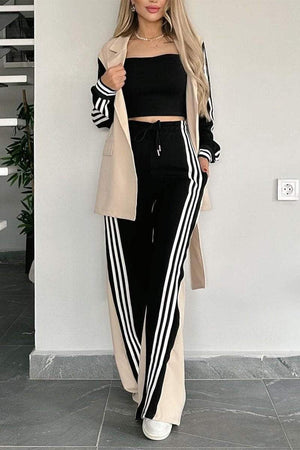 JELSI - Completo pantaloni casual color block in tessuto web