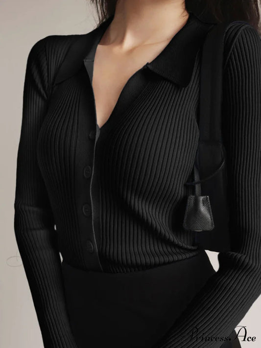 BROGLIANO - Cardigan slim fit con colletto e bottoni