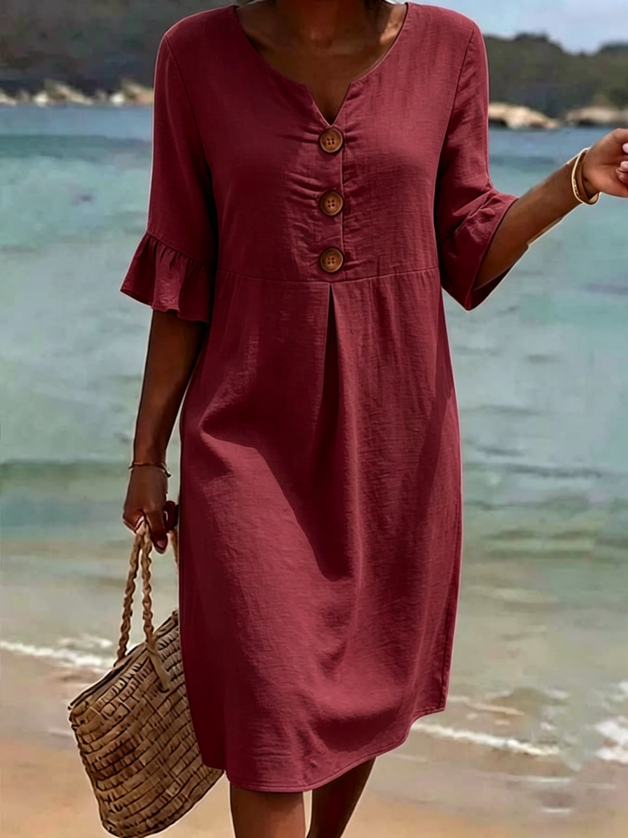 PRALI - Abito midi casual con colletto