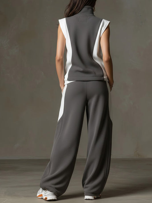 GERMIGNAGA - Completo top smanicato e pantaloni palazzo elastici