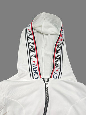 ALBIANO - Completo bianco o nero con stampa lettering e zip laterali