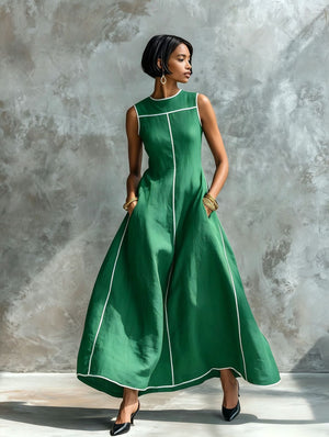 GIULIA - Abito Maxi in Misto Lino