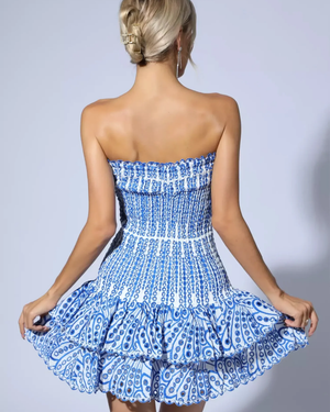 BEATRICE - Mini abito bandeau con rouches