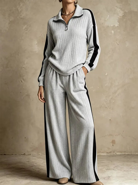 Chic Denim-Inspired Crochet Two-Piece Set